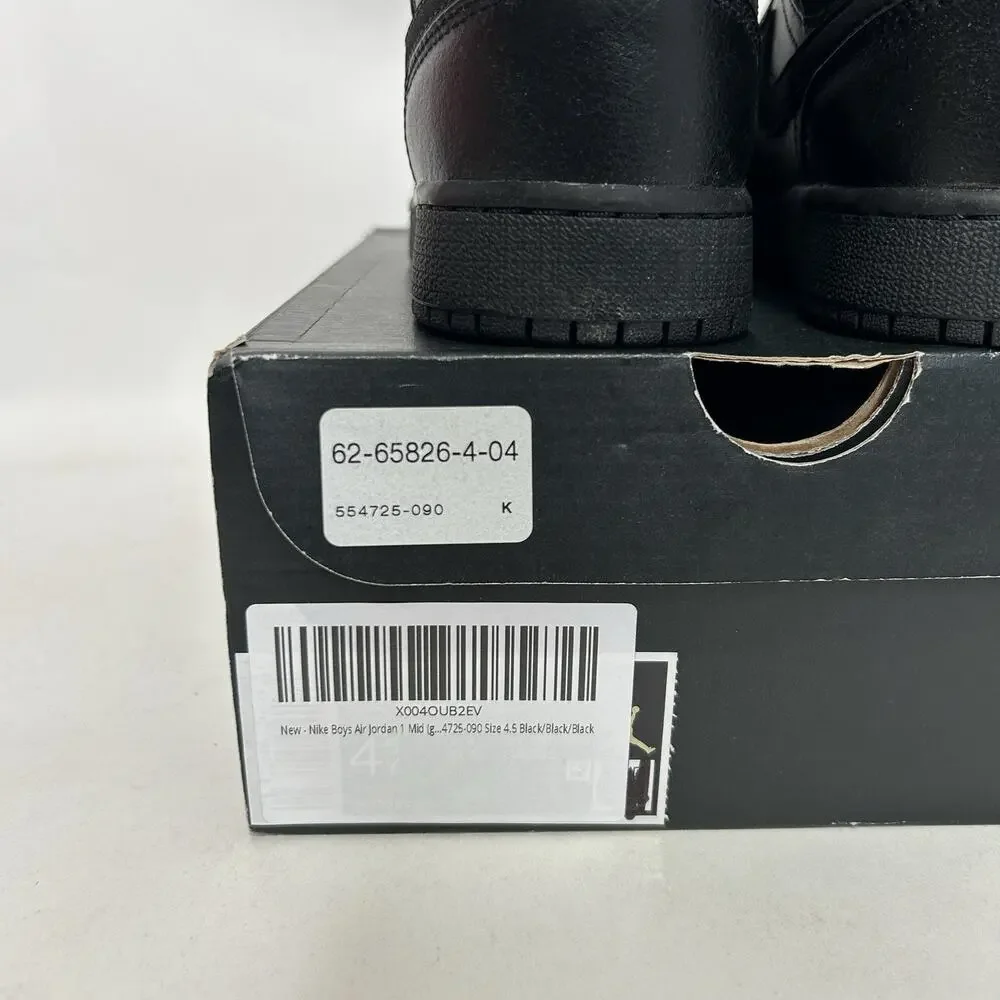 Nike Air Jordan 1 Mid GS “Deep Black Nubuck Swoosh” - Picture 5 of 6